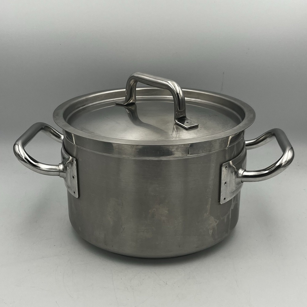 PIAZZA INOX Effepi 4qt Stainless Soup Pot with Handles‎ and Lid Made in Italy